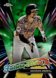 2024 Jackson Merrill Topps Chrome Logofractor Edition GREEN REFRACTOR 28/99 #FSLE-12 San Diego Padres