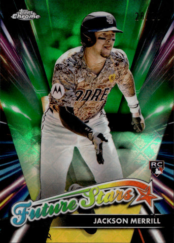 2024 Jackson Merrill Topps Chrome Logofractor Edition GREEN REFRACTOR 28/99 #FSLE-12 San Diego Padres