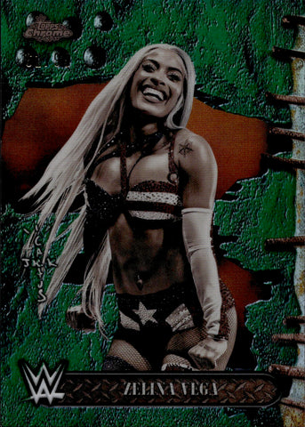 2025 Zelina Vega Topps Chrome Cactus Jack GREEN REFRACTOR 62/99 #RDR-40