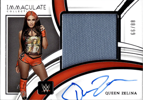 2022 Queen Zelina Panini Immaculate PREMIUM MATERIAL SHIRT AUTO 88/99 AUTOGRAPH RELIC #PM-QZL Monday Night Raw