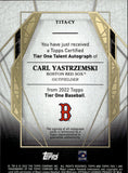 2022 Carl Yastrzemski Topps Tier One TALENT AUTO 18/75 AUTOGRAPH #T1TA-CY Boston Red Sox HOF