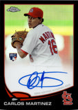 2013 Carlos Martinez Topps Chrome ROOKIE BLACK REFRACTOR AUTO 069/100 AUTOGRAPH #107 St. Louis Cardinals