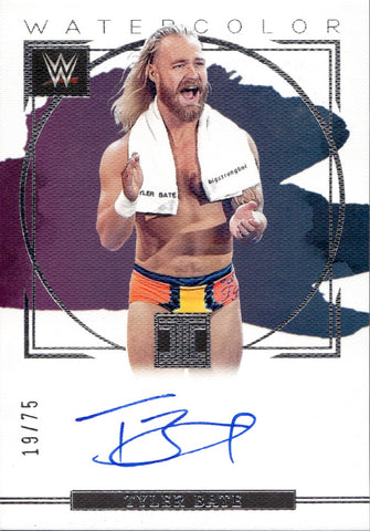 2023 Tyler Bate Panini Impeccable WWE WATERCOLOR AUTO 19/75 AUTOGRAPH #WS-TBT NXT