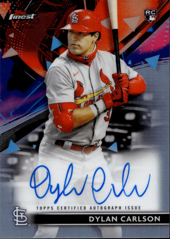 2021 Dylan Carlson Topps Finest REFRACTOR ROOKIE AUTO AUTOGRAPH RC #FA-DC St. Louis Cardinals