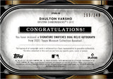 2021 Daulton Varsho Topps Museum ROOKIE SIGNATURES SWATCHED DUAL JERSEY AUTO 169/349 AUTOGRAPH RELIC #SPDRA-DV Arizona Diamondbacks