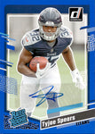 2023 Tyjae Spears Panini Donruss BLUE RATED ROOKIE AUTO AUTOGRAPH RC #396 Tennessee Titans