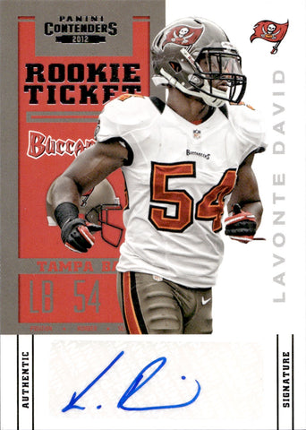 2012 LaVonte David Panini Contenders ROOKIE TICKET AUTO AUTOGRAPH RC #158 Tampa Bay Buccaneers 6