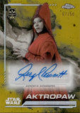 2024 Jeryl Prescott Gallien as Aktropaw Autograph Topps Chrome Star Wars #AU-JPG GOLD REFRACTOR 07/50 AUTO DEBUT