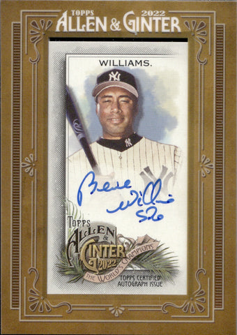 2022 Bernie WIlliams Topps Allen & Ginter MINI FRAMED AUTO AUTOGRAPH #MA-BW New York Yankees
