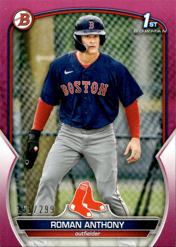 2023 Roman Anthony Bowman 1ST BOWMAN PROSPECTS FUCHSIA 151/299 #BP-71 Boston Red Sox