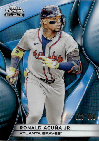 2025 Ronald Acuna Jr. Topps Chrome Black BLUE REFRACTOR 023/150 #150 Atlanta Braves