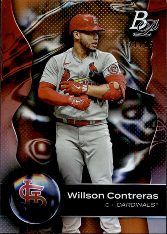 2023 Willson Contreras Bowman Platinum ORANGE 21/25 #71 St. Louis Cardinals