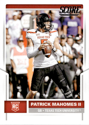 2017 Patrick Mahomes Panini Score ROOKIE RC #403 Kansas City Chiefs