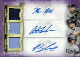 2020 Blake Snell Austin Meadows Brandon Lowe Topps Triple Threads AMETHYST TRIPLE JERSEY AUTO 12/27 AUTOGRAPH RELIC #ARC-SAP Tampa Bay Rays