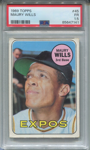 1969 Maury Wills Topps PSA 1.5 #45 Montreal Expos 7141