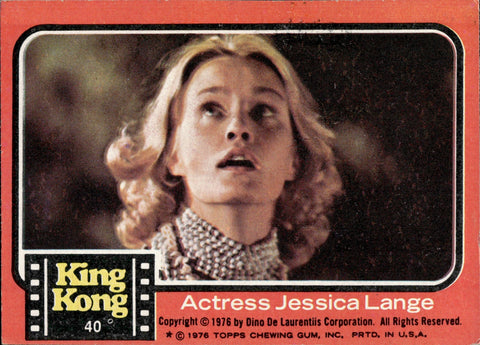 1976 Actress Jessica Lange Topps King Kong #40 2