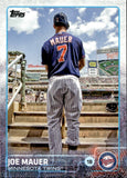 2015 Joe Mauer Topps Series 2 SP IN DUGOUT VARIATION #700 Minnesota Twins HOF