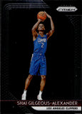 2018-19 Shai Gilgeous-Alexander Panini Prizm ROOKIE RC #184 Los Angeles Clippers MVP