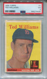1958 Ted WIlliams Topps PSA 3 #1 Boston Red Sox HOF 4430