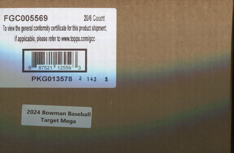 2024 Bowman Baseball, 20 Mega Box Case *RELEASES 5/29/24*