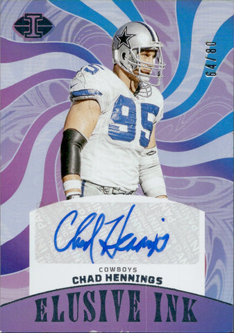 2023 Chad Hennings Panini Illusions BLUE ELUSIVE INK AUTO 64/80 AUTOGRAPH #EI-CHE Dallas Cowboys