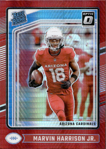 2024 Marvin Harrison Jr. Donruss Optic RED HYPER PRIZM RATED ROOKIE RC #276 Arizona Cardinals