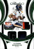 2025 Luther Burden III Panini Flawless EMERALD GREEN ROOKIE SHOWCASE QUAD LAUNDRY TAG PATCH 3/5 RELIC #RS-LBN Chicago Bears