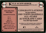 2024 Kyle Schwarber Topps BLACK 1989 ALL-STAR AUTO 40/50 AUTOGRAPH #89ASA-KSC Philadelphia Phillies