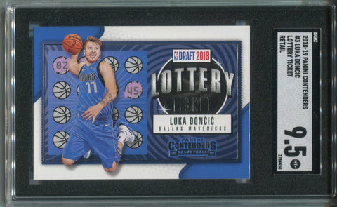 2018-19 Luka Doncic Panini Contenders RETAIL LOTTERY TICKET ROOKIE RC SGC 9.5 #3 Dallas Mavericks 4450