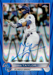 2022 Chris Taylor Topps Chrome BLUE RAYWAVE VETERAN AUTO 113/150 AUTOGRAPH #CVA-CT Los Angeles Dodgers