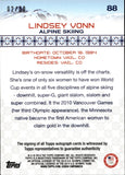 2014 Lindsey Vonn TOpps U.S. Olympic & Paralympic Team and Hopefuls SILVER AUTO 02/30 AUTOGRAPH #88 Alpine Skiing