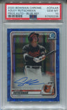 2020 Adley Rutschman Bowman Chrome BLUE REFRACTOR AUTO 054/150 AUTOGRAPH PSA 10 #CPA-SR Baltimore Orioles 0238
