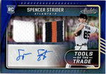 2022 Spencer Strider Panini Absolute ROOKIE TOOLS OF THE TRADE DUAL JERSEY PATCH AUTO 52/75 AUTOGRAPH RELIC #TT2S-SS Atlanta Braves