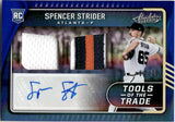 2022 Spencer Strider Panini Absolute ROOKIE TOOLS OF THE TRADE DUAL JERSEY PATCH AUTO 52/75 AUTOGRAPH RELIC #TT2S-SS Atlanta Braves