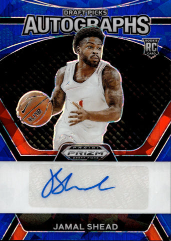 2024 Jamal Shead Panini Prizm Draft BLUE ICE ROOKIE AUTO 54/75 Toronto Raptors #DPA-JMS