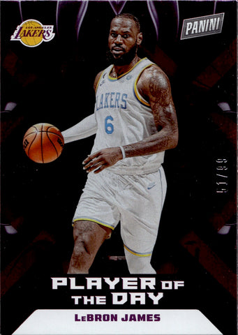 2022-23 LeBron James Panini Player of the Day PURPLE 51/99 #37 Los Angeles Lakers