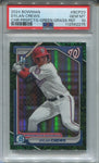 2024 Dylan Crews Bowman Chrome Prospects 1ST BOWMAN GREEN GRASS REFRACTOR 81/99 PSA 10 #BCP23 Washington Nationals 2275