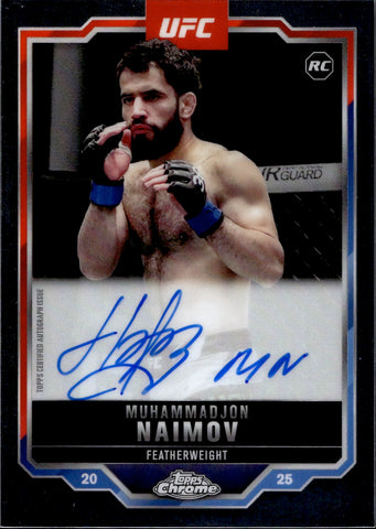 2025 Muhammadjon Naimov Topps Chrome ROOKIE AUTO AUTOGRAPH RC #CRA-MN Featherweight