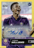 2023 Thomas Williams Autograph Topps MLS Soccer #67 43/50 GOLD FOIL AUTO ROOKIE ORLANDO CITY SC