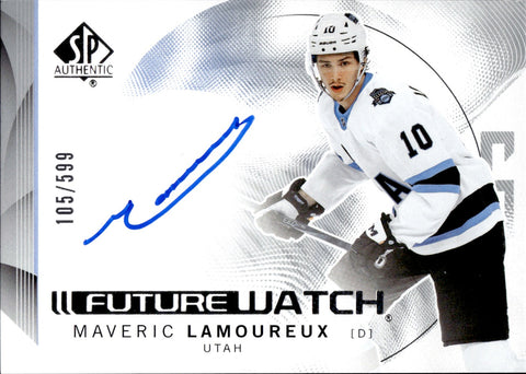 2024-25 Maveric Lamoureux Upper Deck Sp Authentic FUTURE WATCH AUTO 105/599 Utah Hockey Club #182
