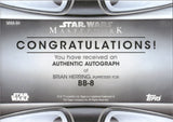2022 Brian Herring as BB-8 Autograph Topps Star Wars Masterwork #MWA-BH AUTO