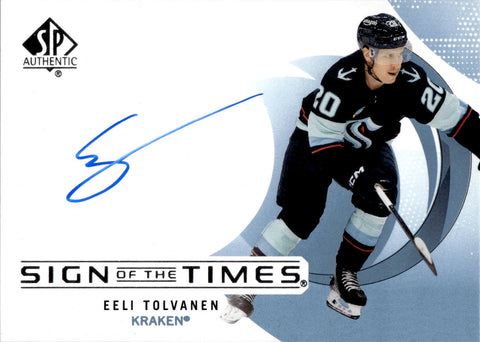 2024-25 Eeli Tolvanen Upper Deck Sp Authentic SIGN OF THE TIMES AUTO Seattle Kraken #SOTT-ET