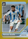 2024-25 Marcos Acuna Panini Donruss Soccer FIFA #78 10/10 GOLD PRIZM OPTIC HOLO ARGENTINA
