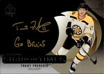 2024-25 Trent Frederic Upper Deck Sp Authentic SIGN OF THE TIMES BLACK INSCRIPTION AUTO 21/99 Boston Bruins #SOTT-TF