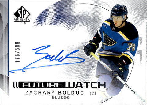 2024-25 Zachary Bolduc Upper Deck Sp Authentic FUTURE WATCH AUTO 176/599 St. Louis Blues #105