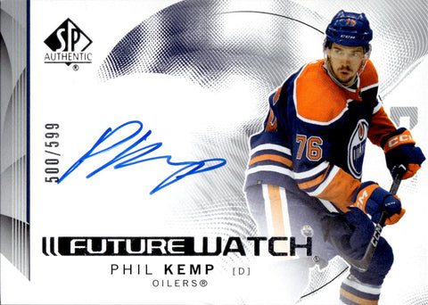 2024-25 Phil Kemp Upper Deck Sp Authentic FUTURE WATCH AUTO 500/599 Edmonton Oilers #115