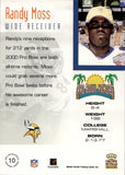 2002 Randy Moss Pacific Crown Royale PRO BOWL HONORS #10 Minnesota Vikings HOF
