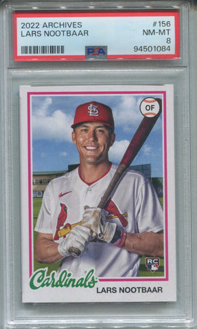 2022 Lars Nootbaar Topps Archives ROOKIE RC PSA 8 #156 St. Louis Cardinals 1084