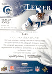 2009 Deacon Jones Upper Deck SP Authentic BY THE LETTER PATCH AUTO 12/17 AUTOGRAPH #BLS-DJ Los Angeles Rams HOF