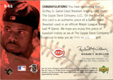 2000 Ken Griffey Jr. Upper Deck GAME-USED BASEBALL #B-KG Cincinnati Reds